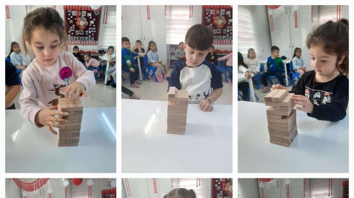 Papatyalar sınıfı tahta bloklarla denge oyunu oynadılar. Oynarken çok eğlendiler.